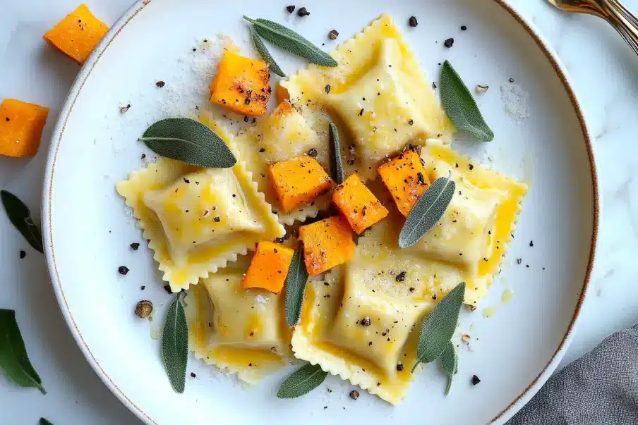 Homemade Butternut Squash And Sage Ravioli
