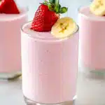 This quick and easy strawberry banana smoothie is packed with fruity goodness and blended to creamy perfection. A refreshing and healthy drink!