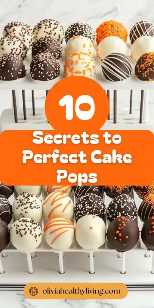 Assorted decorated cake pops in white and dark chocolate with colorful sprinkles on a display stand.