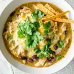 Creamy chicken soup with tortilla strips recipe