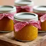 Perfect Consistency Slow Cooker Peach Butter in Canning Jar