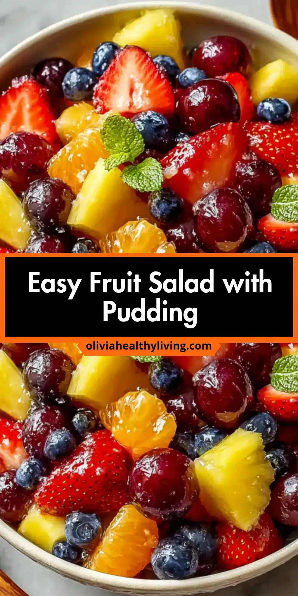 Colorful fruit salad with strawberries