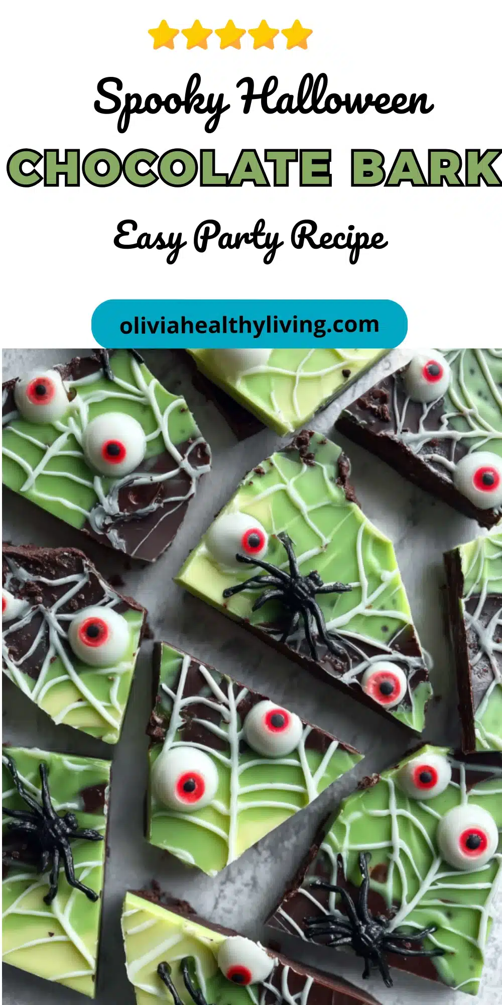 Pinterest-style graphic for Spooky Halloween Chocolate