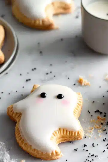 Styled flatlay of ghost pop tarts on plates