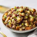Close-up of cranberry apple stuffing