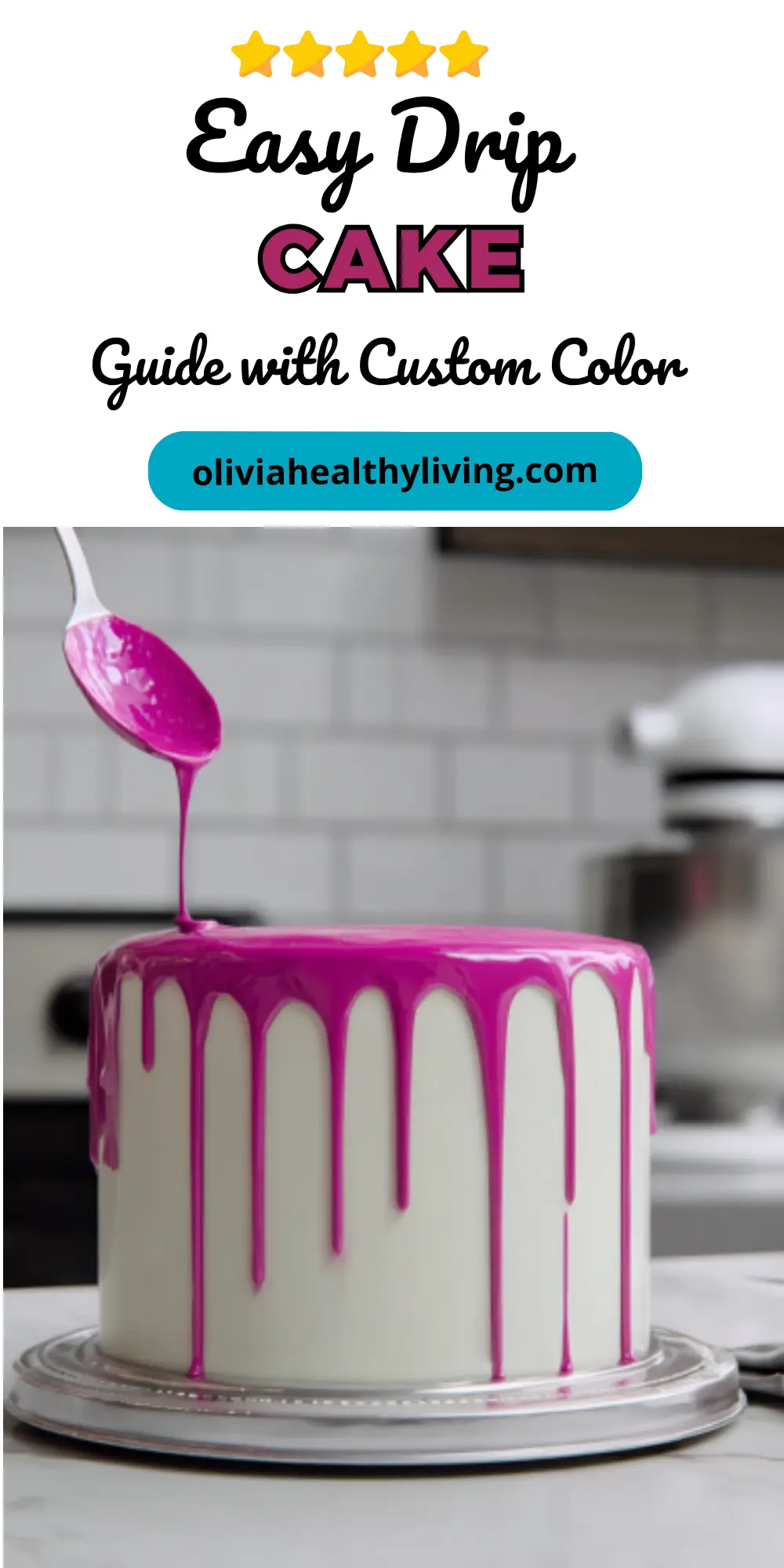 Easy drip cake guide cover image with pink drip cake