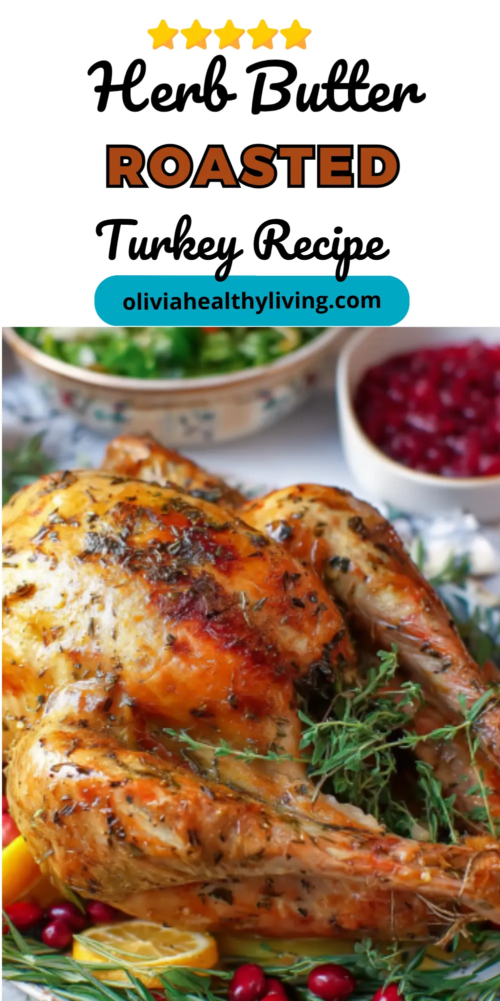 Herb butter roasted turkey recipe pin