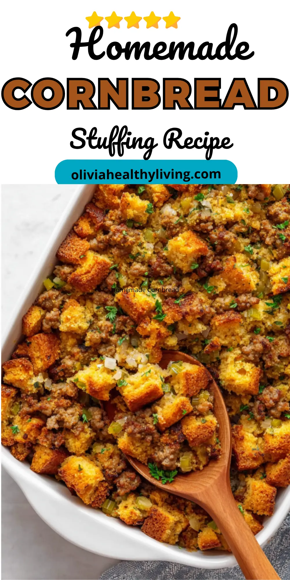 Homemade cornbread stuffing recipe banner