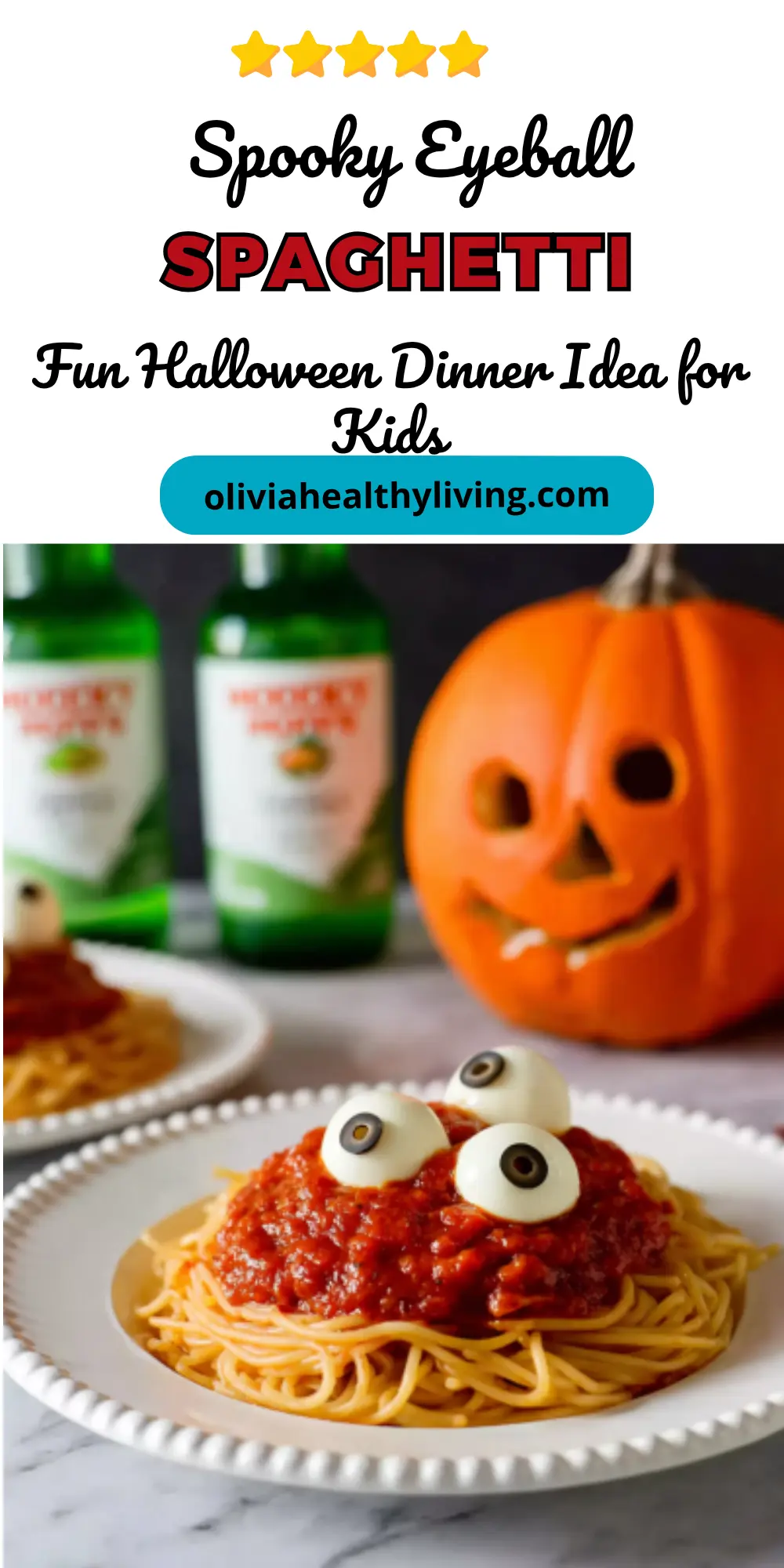 Spooky spaghetti recipe pin