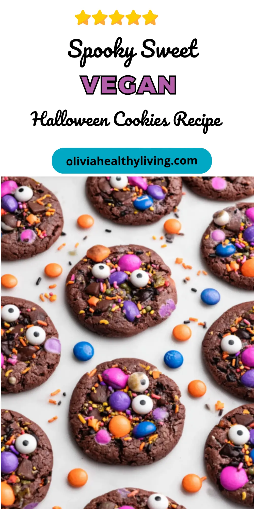 Vegan Halloween cookies recipe graphic