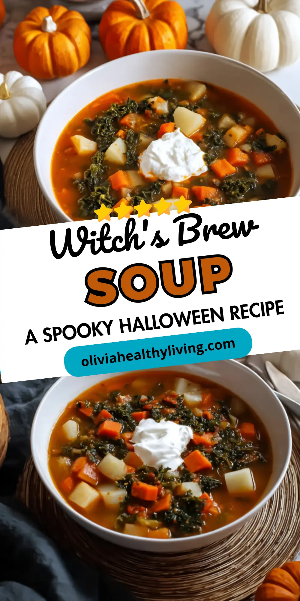 Witch's Brew Soup with pumpkins