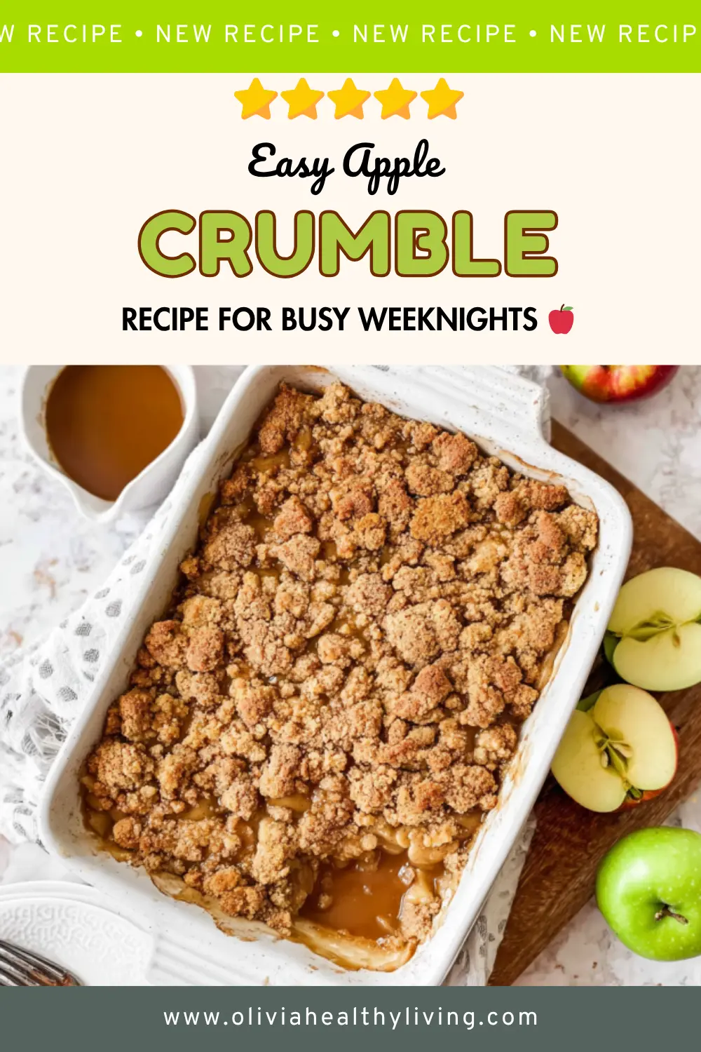 Easy apple crumble recipe graphic