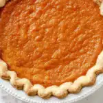 Overhead view of baked sweet potato pie