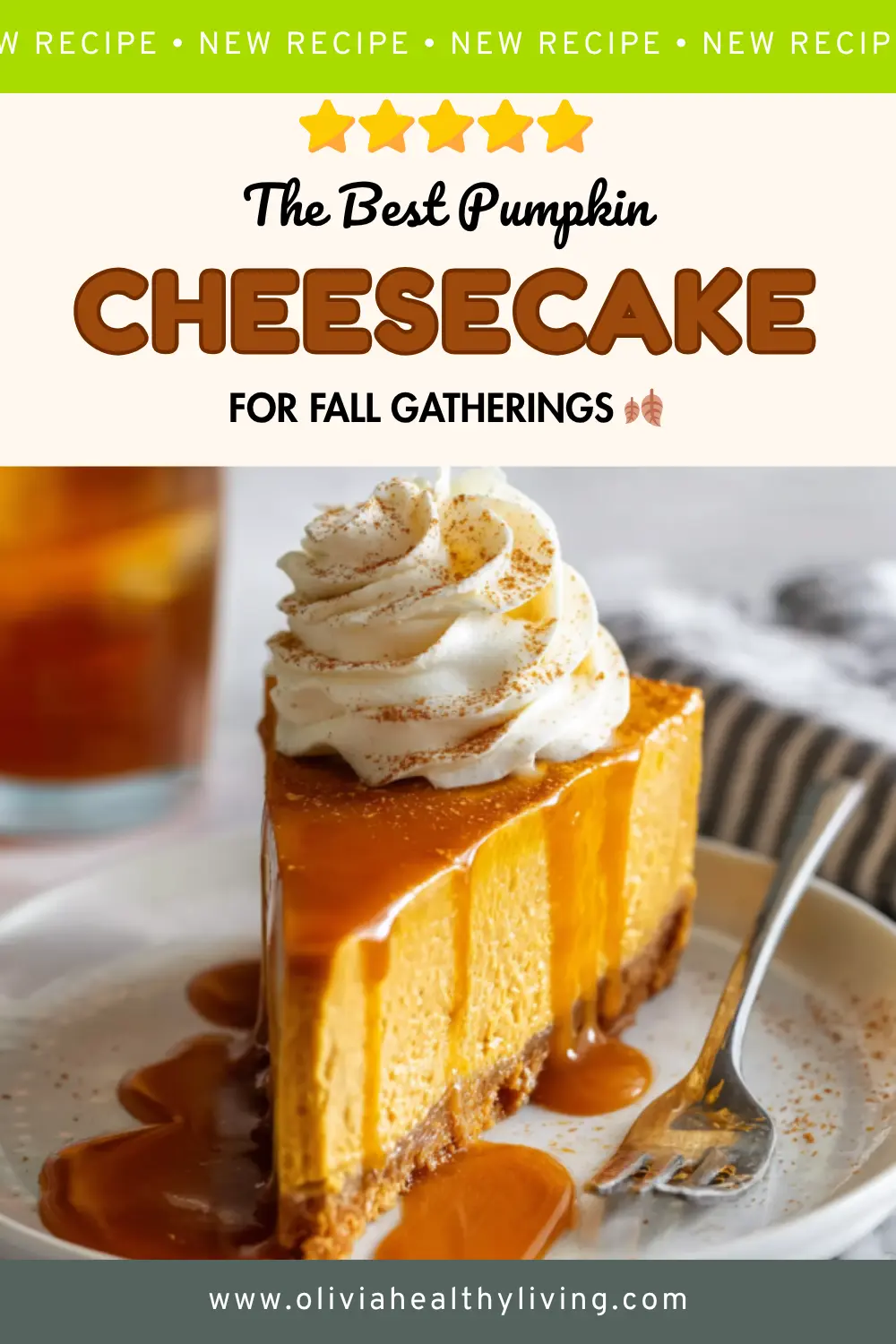 Pumpkin cheesecake recipe promotional image