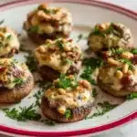 Golden Baked Christmas Stuffed Mushrooms